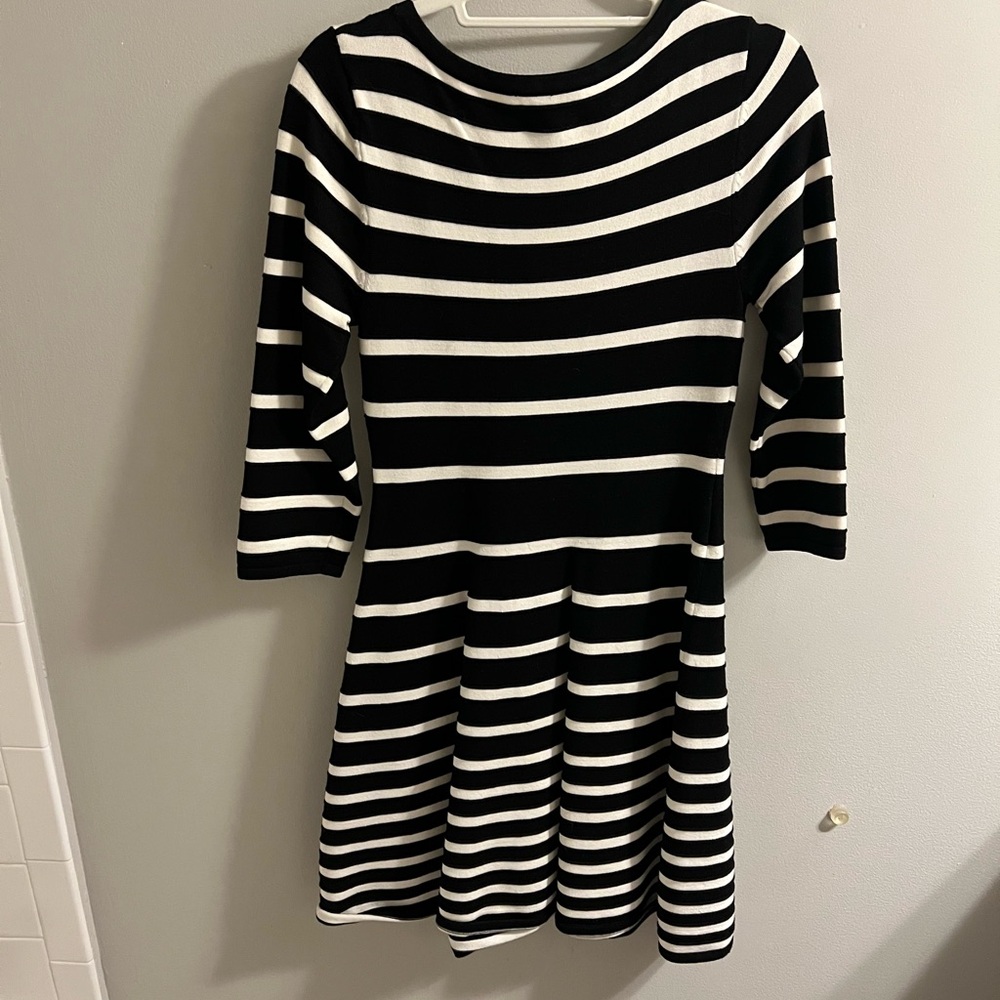 Milly Black and White Striped Dress